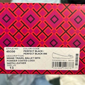 Tory Burch classic all black ballet flats! Never worn.
